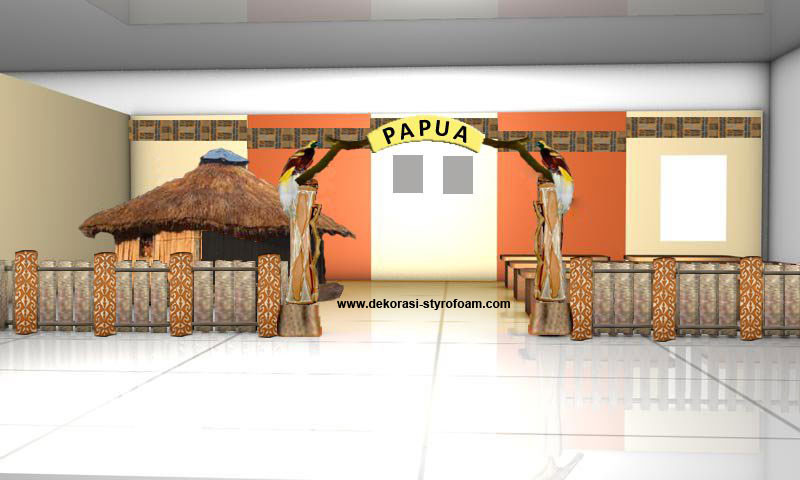 Dekorasi Styrofoam Gate Booth Papua