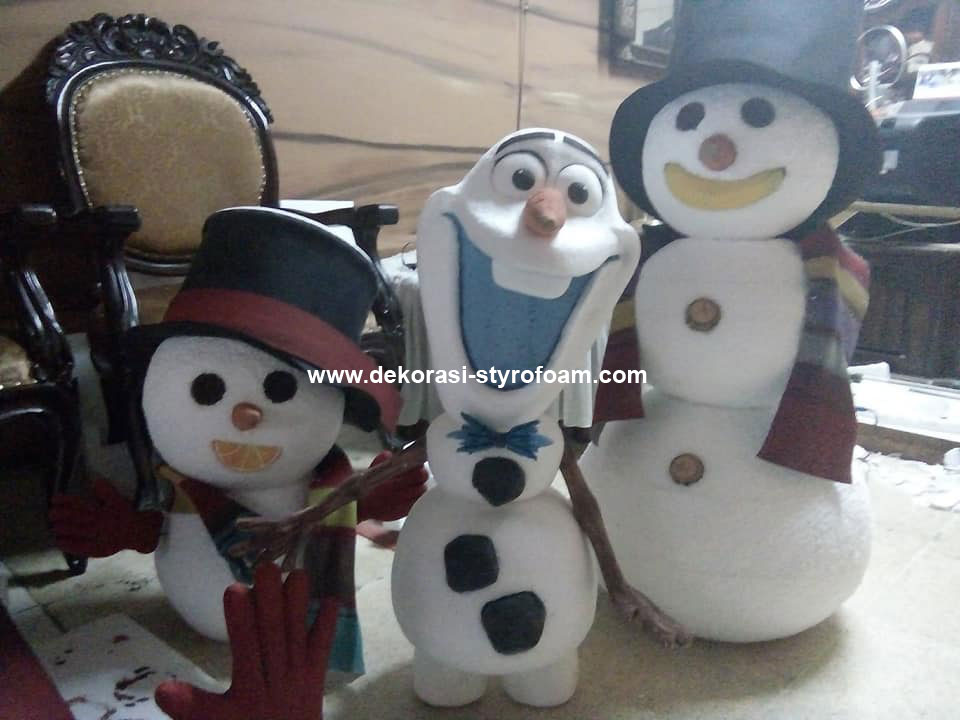 Dekorasi styrofoam Elsa & Snowman