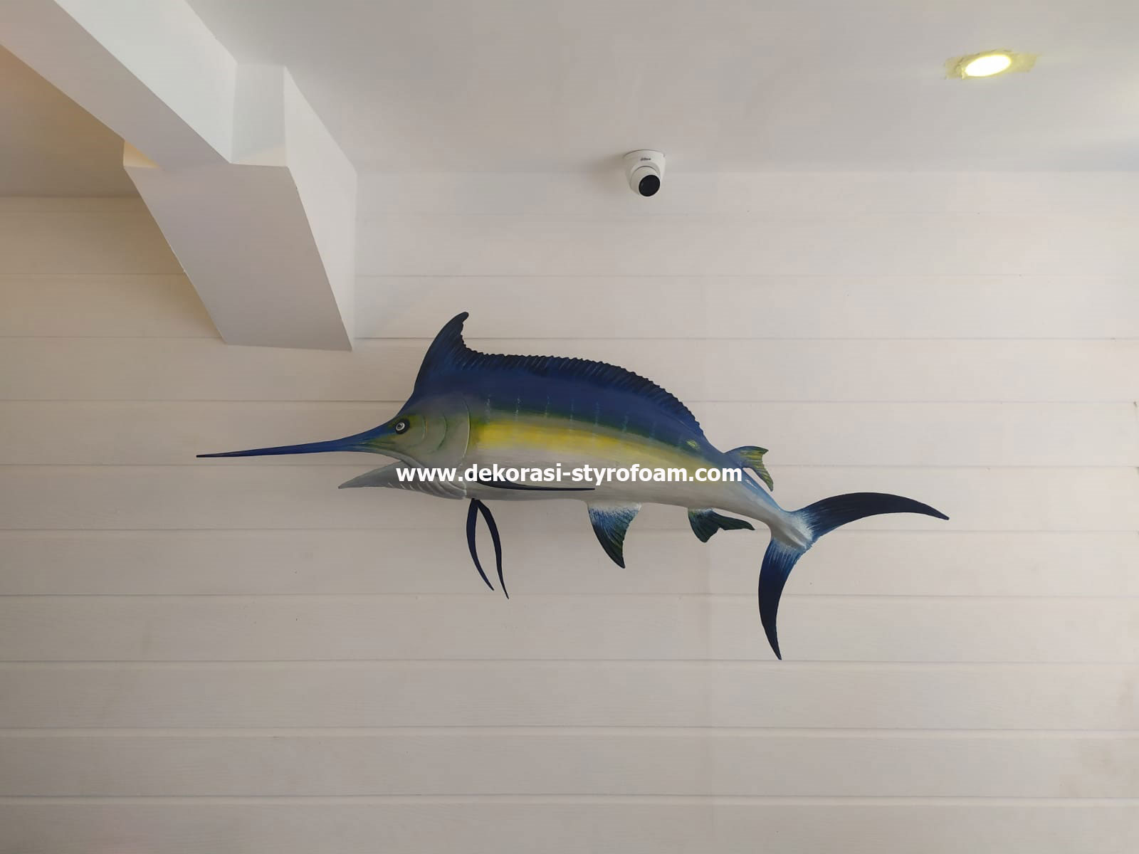 dekorasi styrofoam 3D ikan Marlin